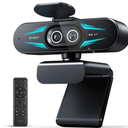 EMEET C60E Dual-Camera 4K Webcam for Streaming, Wide-Angle and Telephoto Cameras, Max 11X Hybrid Zoom & PDAF Autofocus, Remote Control, RGB Lighting, 2 Mics, Ideal for Livestreaming and Online Meeting