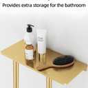 STWWO Bathroom Towel Storage Rack for Bathroom, 30 inch Towel Racks Wall Mounted with Shelf Can Holds 6 Large Towels, Wall Towel Rack for Rolled Towels, Gold