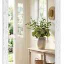 24"x36" Whitewashed Barn Door Vanity Mirror with Wood Header