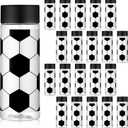Skylety 24 Pcs Soccer Plastic Bottles with Lids 13.5 oz Soccer Team Gifts Bulk Reusable Juice Sensory Bottles Plastic Drink Container Sports Themed Birthday Party Supplies