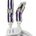 MFish 4-in-1 USB Charging Cable with Carrying Case, 240W Fast Charger Cord, USB-A & Dual USB-C to USB-C/Lightning, for iPhone 17/16/15/14, iPad, MacBook & More (Grey, 6.6Ft)