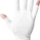 2 Pairs of Fingerless Cotton Gloves 100% White Cotton Moisturizing Gloves Cut 5 Fingertips Overnight Hydration Fits Most Dry Hands, Eczema Gloves