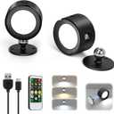 LED Wall Lights, Wall Lamp 3 Color Temperatures & Dimmable Magnetic 360 Rotation with Remote, Wall Sconces 2 Pcs with 3000mAh Rechargeable Battery, Cordless Wall Light for Reading Bedside Hallway