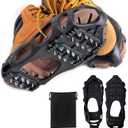 Ice Snow Traction Cleats Crampons Anti-Slip Snow Shoes Cleats Walking on Snow Ice Winter Walking Boots Cleats for Men Women (X-Large (10.5-13men/11.5-14women), 24 Steel Crampons)