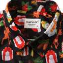 TUNEVUSE Holiday Season Gift-Mens Christmas Shirt Novelty Ugly Santa Claus Long Sleeve Funny Button Down Shirt for Party (Black, L)