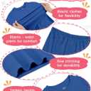 Boys Summer Outfits,Cotton Ultra-Soft T Shirt and Short Sets for Toddler Little Girl,2 Piece Kids Clothes Sets 18M-8Y (Blue)