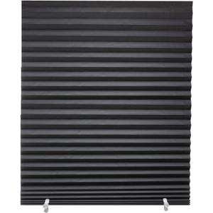 Changshade 6-Pack Pleated Paper Temporary Shades Blackout Cut to Size Temporary Paper Blinds for Indoor Windows of Office, Bedroom, Bathroom, Living Room, 48" W x 72" H, Black