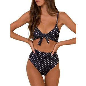 Blooming Jelly Womens High Waisted Bikini Set Two Piece Swimsuit Spaghetti Straps Bathing Suit 2025 (Medium, Polka dot) Blooming Jelly Womens High Waisted Bikini Set Two Piece Swimsuit Spaghetti Straps Bathing Suit 2025 (Medium, Polka dot)