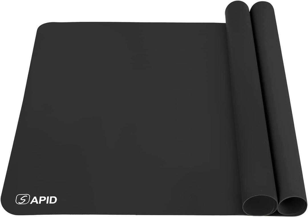 Sapid 2Pcs Thick Silicone Mat for Crafts, Nonstick Silicon Sheet for Epoxy Resin, Jewelry Mold Casting, Art Painting Mats, Food Grade Pastry Mat, Heat- Resistance Placemats (20"27.9", Black)