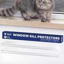 Panther Armor Large Window Sill Protector for Pets,2-Pack for Dog & Cat Scratch Protection, Fits 29.5" x 3.25" Windowsills. Scratch-Resistant, Durable & Transparent, Easy Peel & Stick Installation