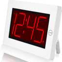 KWANWA Large Digital Alarm Clock, 3" LED Display Battery Operated, Dimmable Auto Night Mode, Easy to Read for Seniors Visually Impaired, Cordless Wall Clock or Table Clock for Bedroom Kitchen Office