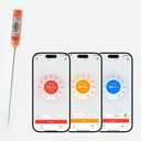 AI Bluetooth Candy & Meat Thermometer with 20+ Presets, Smart Alerts via App (Type-C Rechargeable) Digital Instant Reading for Candy Making, BBQ, Deep Frying, & Liquids, 8" Long Probe,CT180-BT