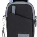 USA GEAR Compact Camera Case - Water Resistant Digital Camera Small Bag w/Belt Loop, Wrist Strap, Pocket for SD Card, Charging Cable - Pouch Compatible with Canon, Nikon, Sony and More (Black)