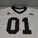 RoseSeek Women's Number Print Mesh Oversized Jersey Shirts Striped Trim Half Sleeve Baggy Camo Graphic Tees L