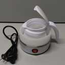 UpdateClassic Travel Portable Foldable Electric Kettle, 0.6L Small Collapsible Hot Water Boiler For Coffee Tea (Light White)