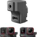 CYNOVA Insta 360 Mic Adapter - 2-in-1 Type-C & 3.5mm External Audio for Insta360 Pro 2/Ace Pro
