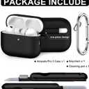 3 x RFUNGUANGO for AirPods Pro 3 Case 2025 with Cleaner Kit and Keychain, Soft Silicone Protective Cover for Apple AirPods Pro 3rd Generation Case, Support Wireless Charging, Black