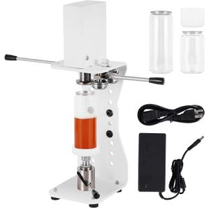 Electric Soda Can Sealer, Manual Press Cap Seamer 2.4-6.7'' Height Adjustable for Plastic/Aluminum/Tin Cans, 2.2-3.9'' Dia Can Sealing Machine for Home Brewing, Milk Tea, Juice Beverage Packaging