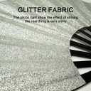 Glitter Large Rave Folding Clack Hand Fan with Holster, Popping Handheld Fan Foldable for Men Women for EDM Festival Club Party Dance, (Silver, Large 13")