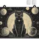 Electric Stove Top Cover,Black Cat Stove Cover for Glass Top Electric Stove,Astrology Heat Resistant Flat Top Stove Mat Countertop Protector, 28 x 20 Inch