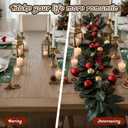 2 Pcs 6 FT Magnolia Leaf Garland Artificial Christmas Green Realistic Garland for Mantle Decorations Natural Faux Magnolia Leaves for Christmas Thanksgiving Wedding Decor(Without Lights)