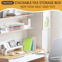 12x12 Inch Scrapbook Paper Storage, 4 Pack Plastic Paper Storage Box with Colorful Tab, Stackable Board Game Storage for Paper File, Photo, Craft Supply, Board Game, Office Supply, Vinyl Sheet