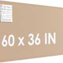MaxGear Extra Large Bulletin Board 60" x 36", Foldable Felt Board Vision Board Supplies, Cork Board for Office, Home, School, Small Pin Boards for Walls Decorative Display Board Beige Brown