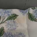 Spring Pillow Covers 18x18 Inch 2 Pcs Blue Green Hydrangea Flower Decor Throw Pillows Vintage Floral Seasonal Summer Outdoor Decoration Pillowcase Linen Cushion Cover for Couch Sofa