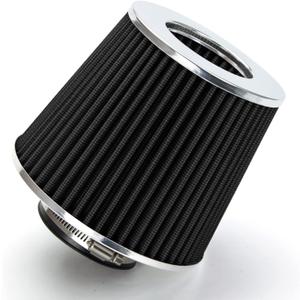 BLACK 3" 76 mm Inlet Cold Air Cone Replacement Performance Washable Clamp-On Dry Air Filter