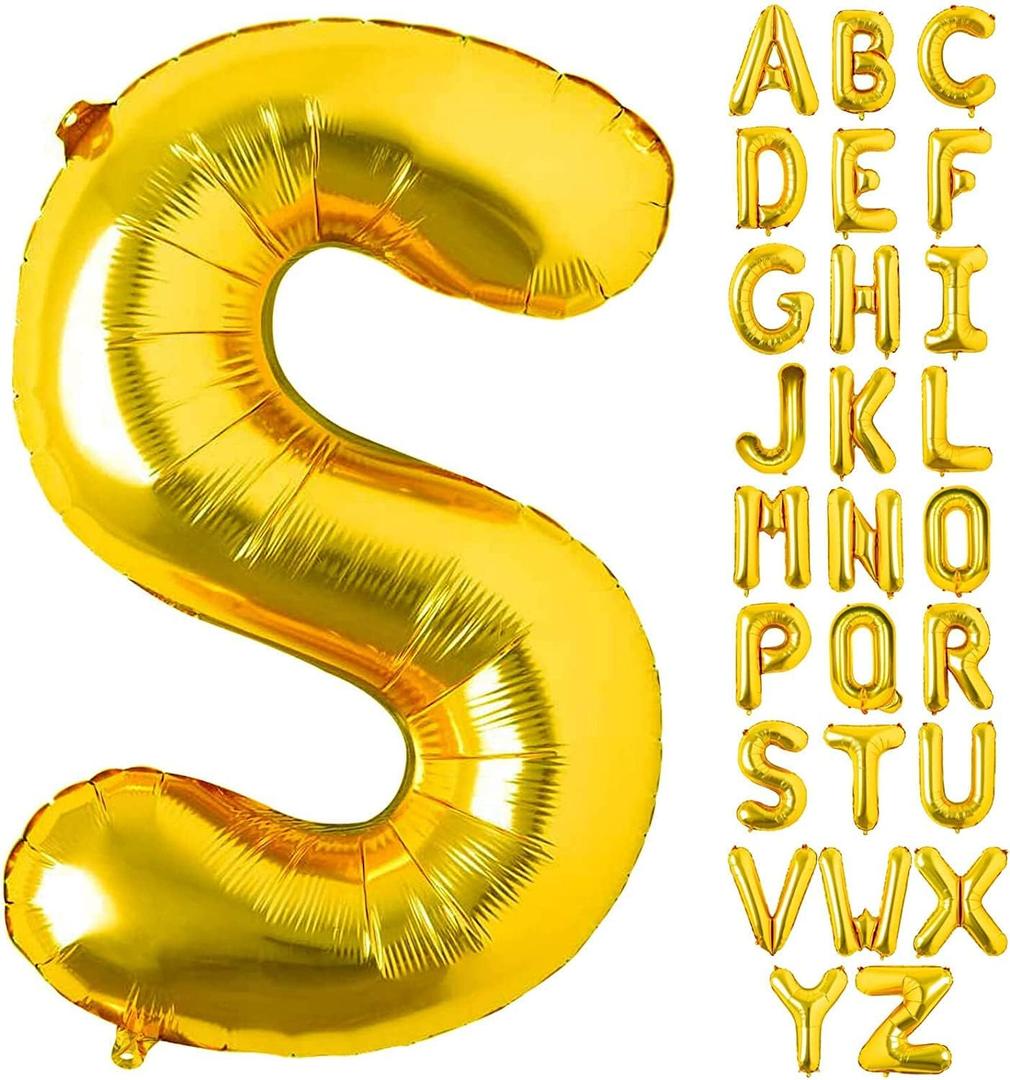 WELLIN Gold Balloons, 4 leterls , 3-S 1-U