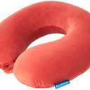 Brookstone Travel Neck Pillow - Lightweight Fleece Casing U-Shaped Stuffable Memory Foam Travel Pillow for Sleeping and Neck Support, Size One Size, Terra Cotta