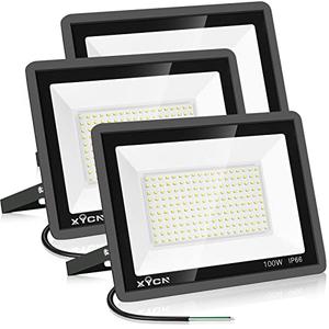 XYCN 3 Pack 100W LED Flood Light, IP66 Waterproof Outside Flood Light, 11500LM Super Bright Outdoor Security Lights, 5000K Daylight White Floodlight for Yard Garden Playground Basketball Court Patio