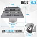 46DVA-HC Horizontal Square Termination Cap 4" x 6.625" Direct Vent, Twist Lock Fit for Gas Stoves and Fireplaces, Galvanized Steel