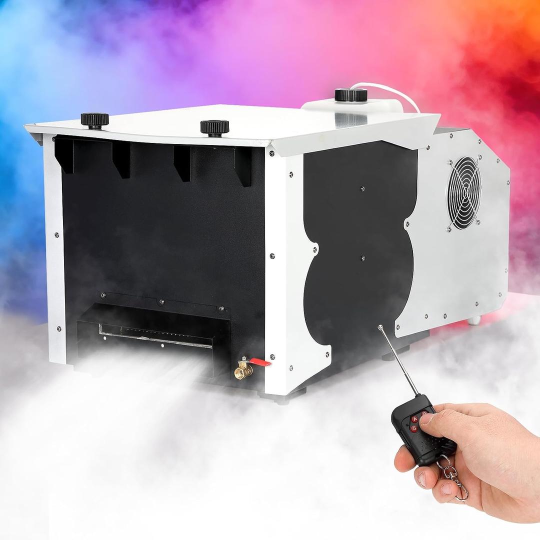1500W Low Lying Fog Machine, Dry Ice Fog Machine Ground Fogger 30000 CFM with Remote & Wired Control, Indoor Outdoor Ground Fog Machine for Weddings, Halloween, Parties, DJ Stage