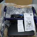 Medline Rollator Walker with Seat, Steel Rolling Walker with 6-inch Wheels Supports up to 350 lbs, Medical Walker, Blue