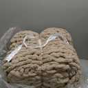 Bigacogo Chunky Knit Throw Blanket for Couch, 40x60 inches, 100% Hand Knitted with Thick Jumbo Chenille Yarn, Cozy Soft Large Rope Knot Cable Crochet Blankets for Sofa Bed Living Room, Beige