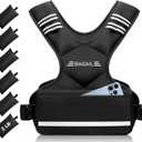 BAGAIL Adjustable Weighted Vest for Women & Men, 4-10lb/12-18lb/20-32lb Weight Vest for Home Workouts with 6 Ironsand Weights, Reflective Rucking Vest for Walking, Running, HIIT & Strength Training (Black)