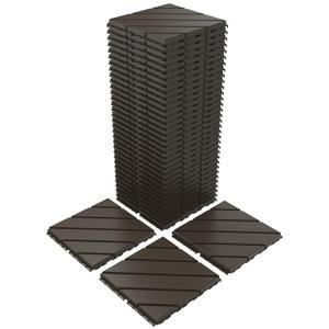 VANCASTLE 36 Pack Interlocking Deck Tiles, 12"x12" Patio Pavers, Heavy Duty Plastic Outdoor Flooring with Drainage, Waterproof Non-Slip Snap-Together Tiles for Balcony, Poolside, Garage, Dark Coffee