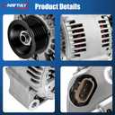 Alternator Replacement for 2000 2001 2002 Toyota Tundra 4.7L 4.7 V8, 2001-2002 Toyota Sequoia, High Output Alternator 1022110610, 13859N, 270600F020, 270600F02084, 3341817, 40052061, AND0279