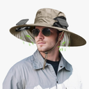 Solar Powered Fan Hat for Men Women Wide Brim Hat with 2 Fans UPF 50+ Outdoor Fishing Beach Sun Hat
