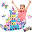 MAGBLOCK Magnetic Building Blocks Set: 156Pcs Magnetic Tiles Gifts with Car, Letter Card and Ferris Wheel, Upgrade Magnet Kids Toys for 3+ Year Old Boys Girls, STEM Toddler Toys for Inventive Learning