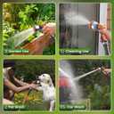 Flexible Garden Hose 50 ft, Non-Expanding Lightweight Water Hose, with 10 Pattern Sprayer, All Weather, Durable, Kink and Abrasion-Resistant, Leak-Free, Orange