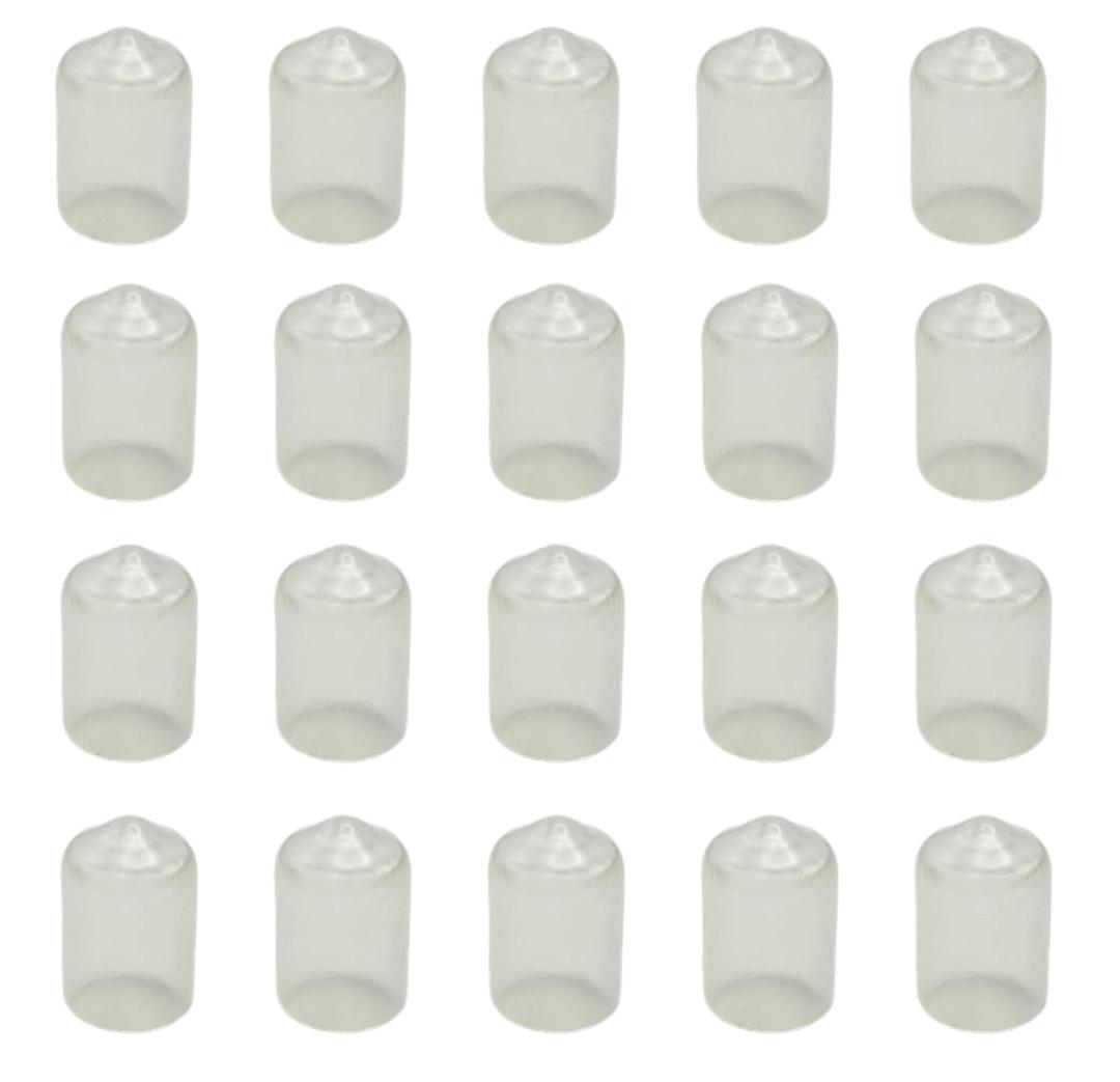 20Pcs Rubber End Caps ID 15mm (5/8 inch) Clear Flexible Protective Caps Soft Elastic Dustproof Cover for Rod Tube Screw Bolt