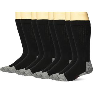 Wrangler Men's Riggs Workwear Over The Calf Work Boot Socks 4 Pair Pack (Large, Black)