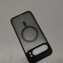 JETech Magnetic Case for Google Pixel 9 Pro XL 2024, Compatible with MagSafe, Translucent Matte Back Shockproof Phone Cover (Black) (Obsidian)