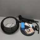 Arc Floor Lamp with 3 Color Temperatures,Black Floor Lamp with Remote Control, Boho Standing Lamp with Rattan Wicker Shades, Farmhouse Tall Pole Lamp for Living Room Bedroom (12.2 inch)