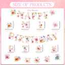 4 x Wildflower Birthday Decorations for Girls - 3 Pcs Wildflower Happy Birthday Banner Decoration Party Supplies, Garland Flower Party Decor for Women Girl