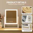 Vanity Mirror with Lights, 3-Color Dimmable & Adjustable Lighted Makeup Mirror with Smart Touch and 360 Rotation