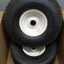 15x6.00-6 Rubber Lawn Mower Tire and Wheel, 2 Pcs Replacement 15x6-6nhs Riding Mowers Lawn Tire and Wheel with 3/4" Bushing, 3" Centered Hub