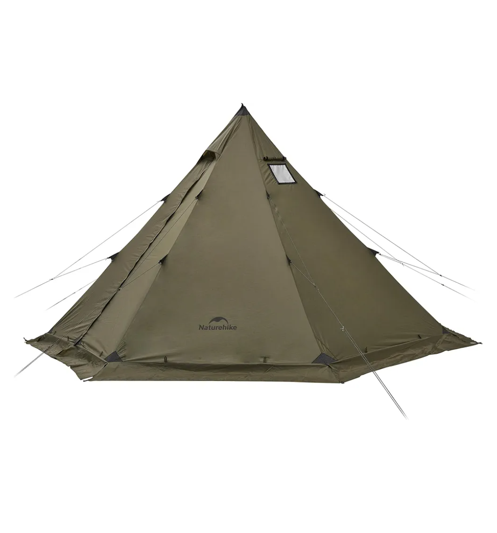 Naturehike Ranch Fire Teepee Tent, Cold Weather Winter Hot Tent with Stove Jack, 4-6 Person Waterproof Windproof 4 Season Tents for Camping